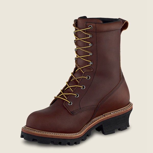 Red Wing Mens Loggermax - 9-inch Waterproof Soft Toe Logger - Work Boots Brown - 5078DQNLX